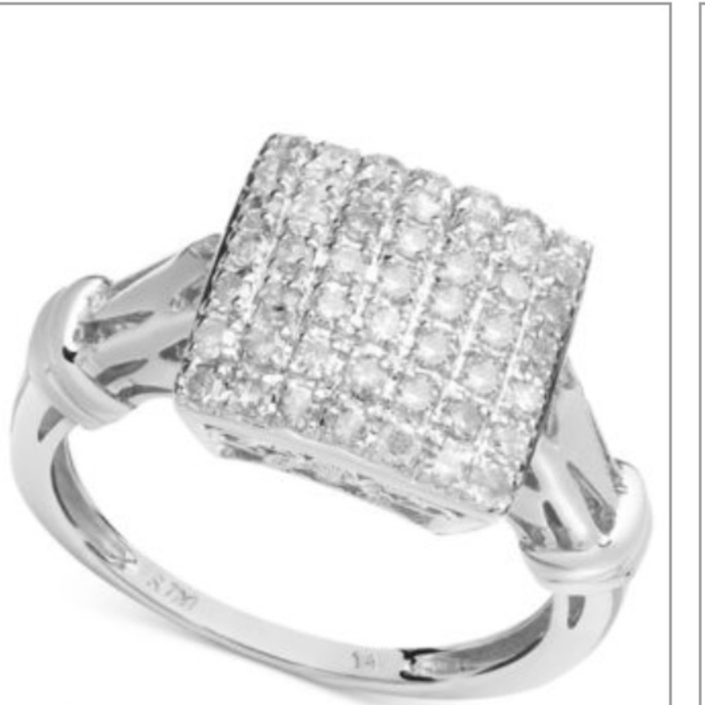 Diamond sterling silver ring
